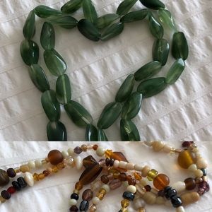 Faux precious stone necklace bundle (2)